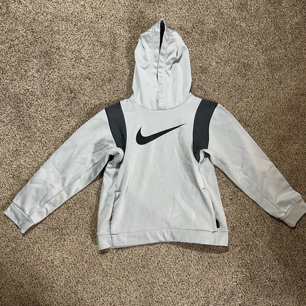 Kids Nike Gray Hoodie with Black Logo - Picture 6 of 12